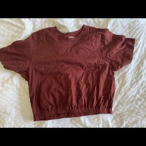 Aritzia Piaf Maroon Crop Top